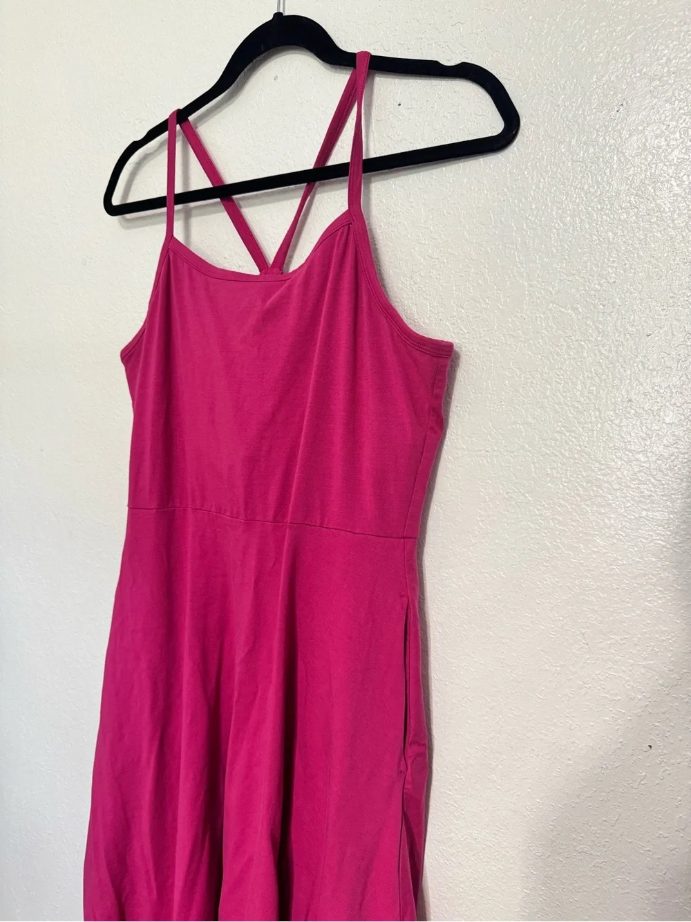 Pact fit and flare midi dress in cactus flower pink XL organic cotton